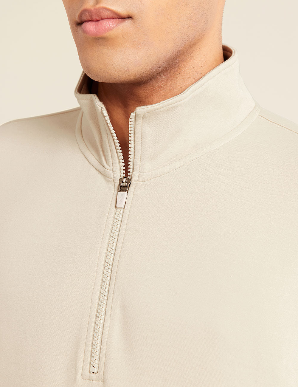Unisex Quarter Zip Sweater - Sand