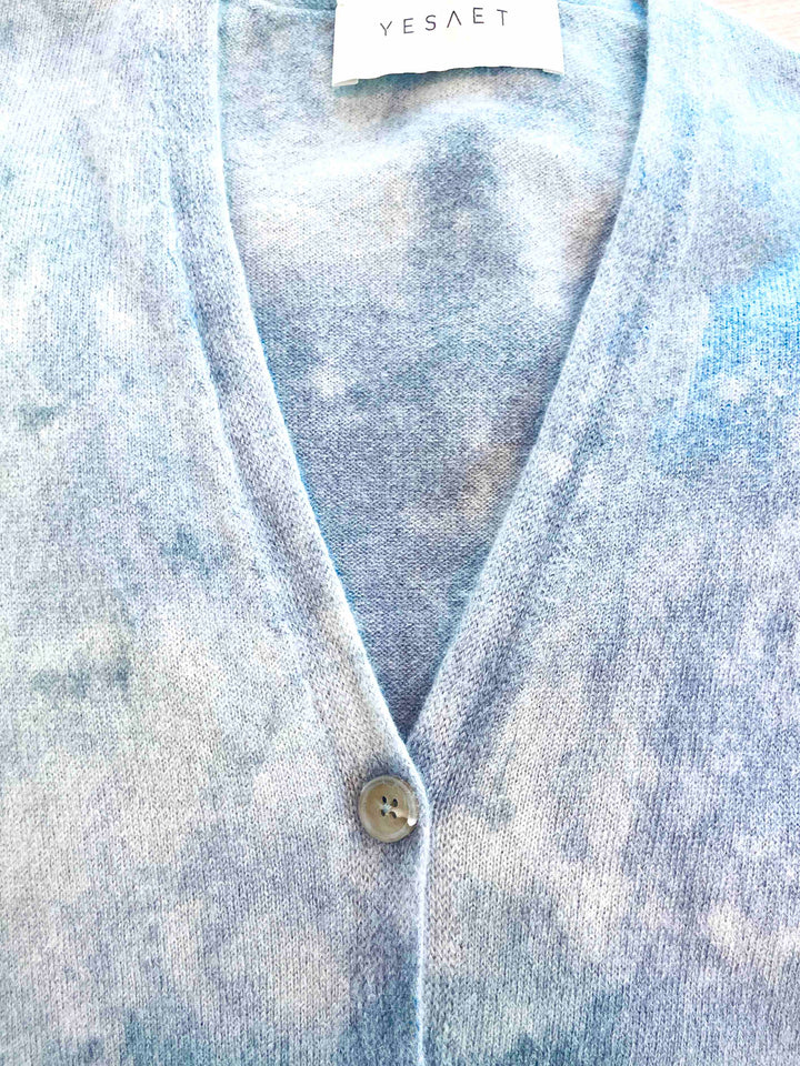 Geode, Botanically dyed 100% cashmere V neck cardigan