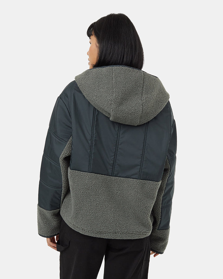 Recycled Boucle Full Snap Hoodie