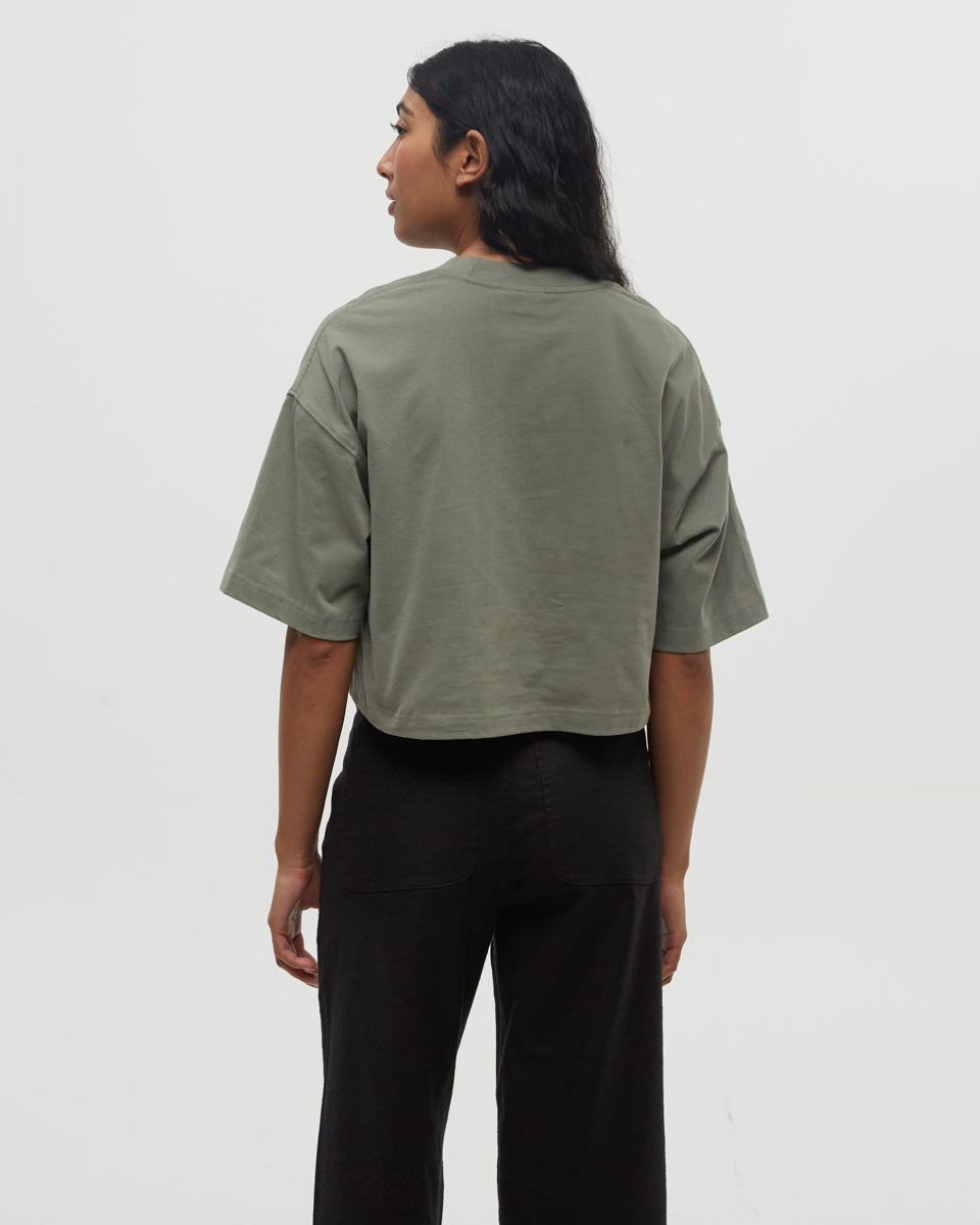 Emerald Edge Oversized Crop T-Shirt