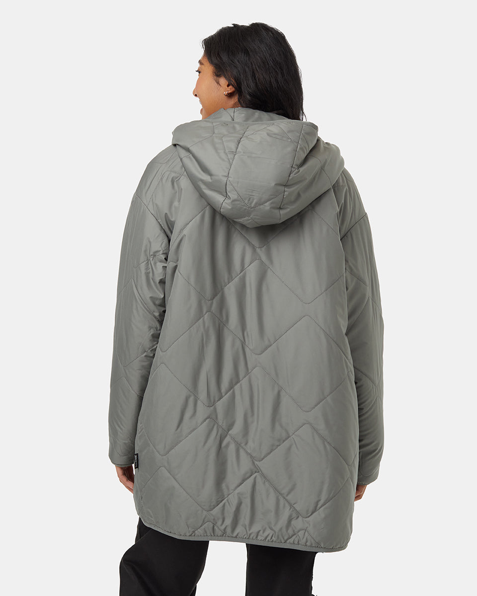 Recycled Boucle Reversible Long Jacket