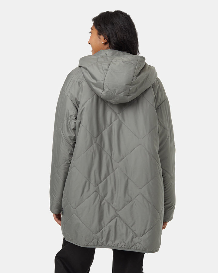 Recycled Boucle Reversible Long Jacket