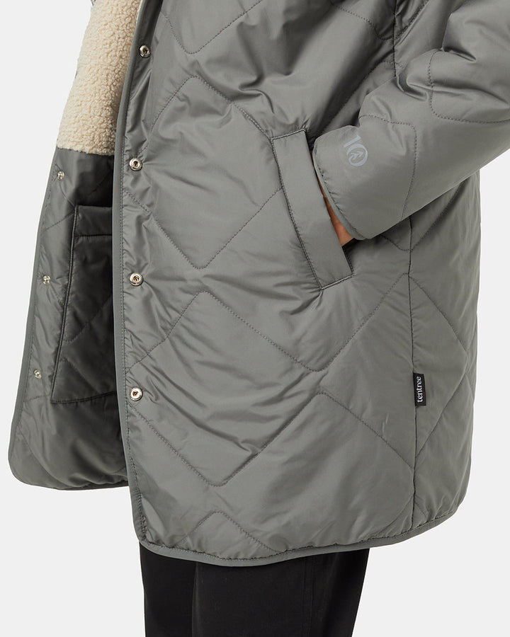Recycled Boucle Reversible Long Jacket