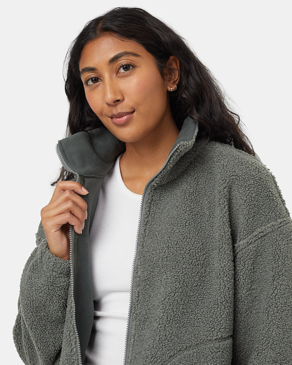 Recycled Boucle Reversible Full Zip