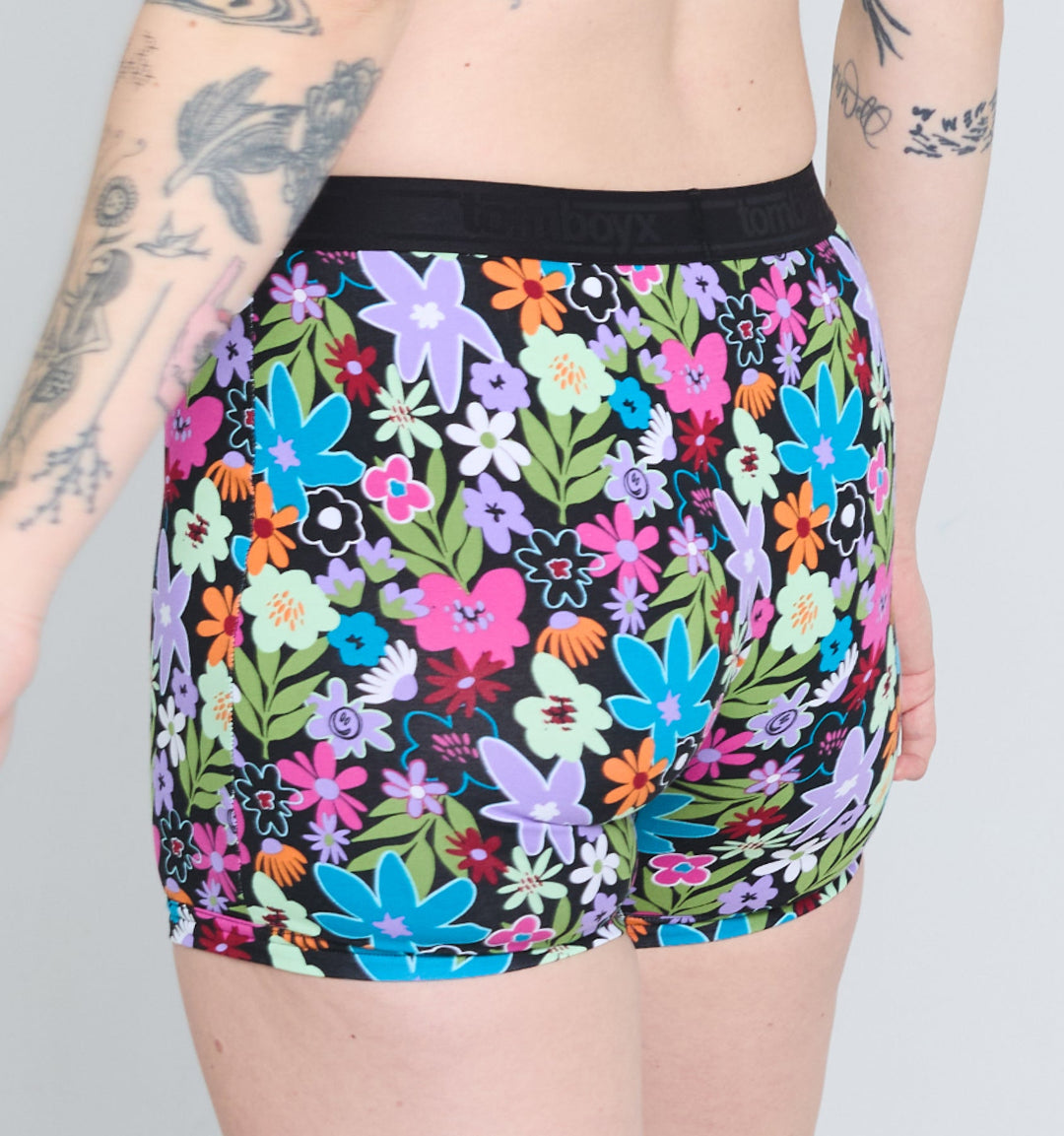 6" No Fly Boxer Briefs - Groovy Garden