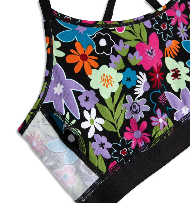 Low Cut Soft Bra - Groovy Garden