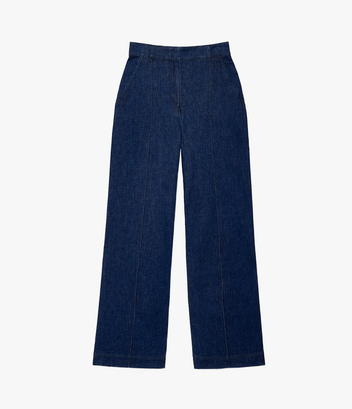 High Waisted Denim Trouser