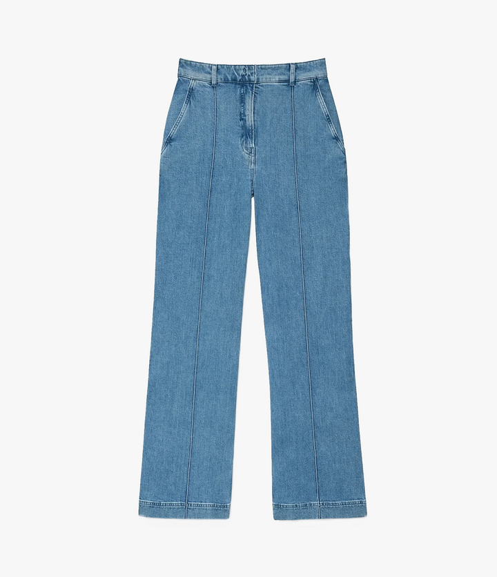 High Waisted Denim Trouser