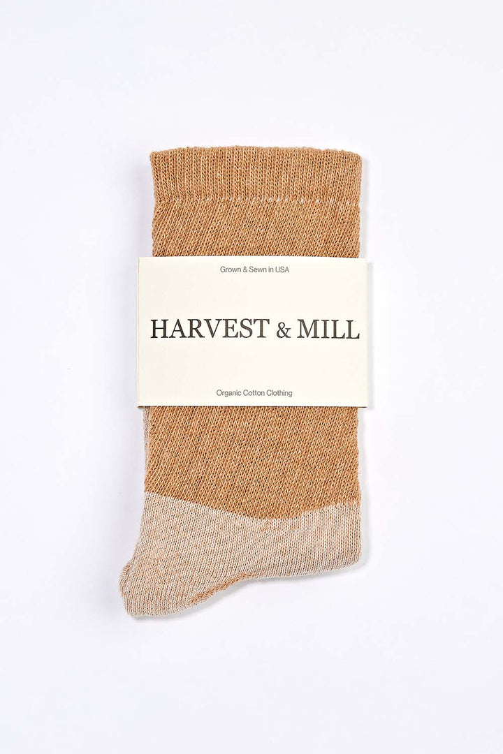 Men's 3 Pack Organic Cotton Socks Brown Crew
