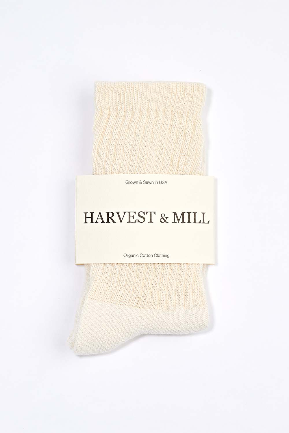 Men's 6 Pack Organic Cotton Socks Natural-White Crew