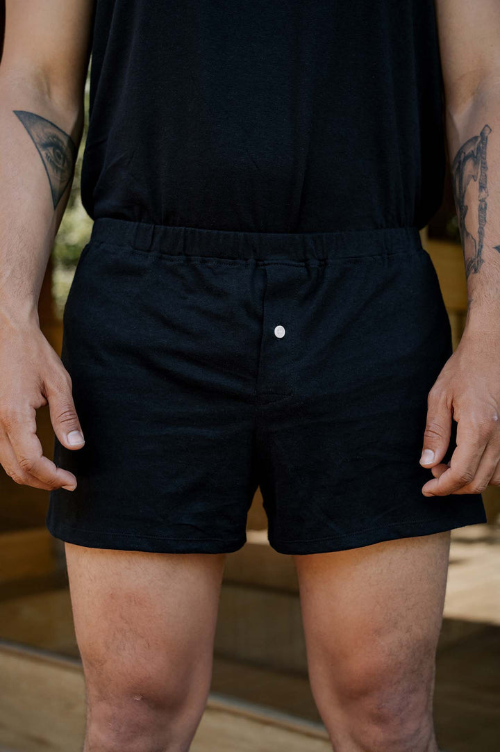 Men's Organic Cotton Boxers in Black