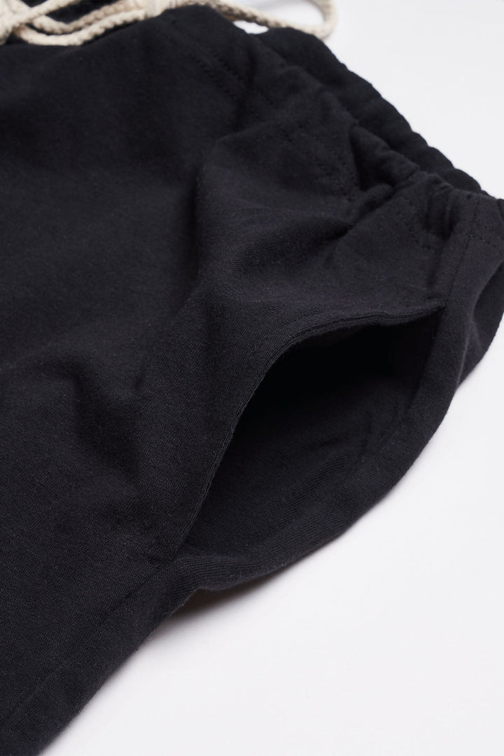 Men's Organic Drawstring Only Lounge Shorts in Black