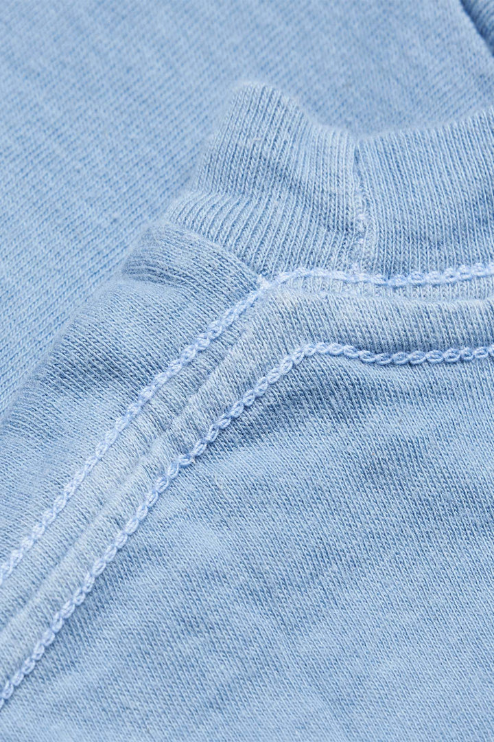 Indigo Dyed Light Blue Women's Organic Unisex Style Crew Tee