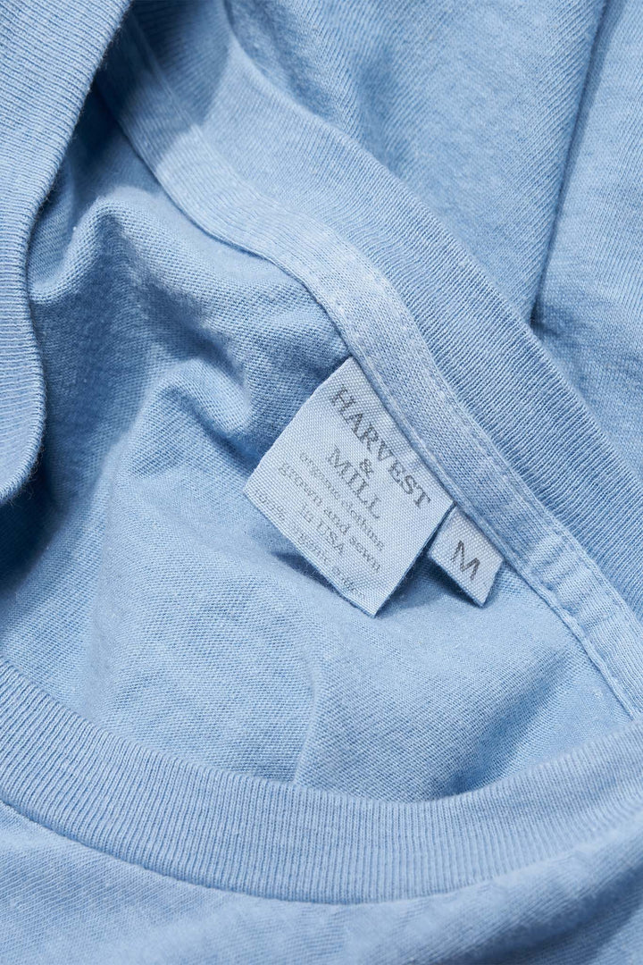 Indigo Dyed Light Blue Women's Organic Unisex Style Crew Tee
