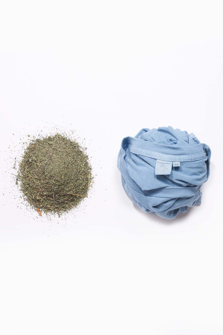 Indigo Dyed Light Blue Men's Organic Crew Tee