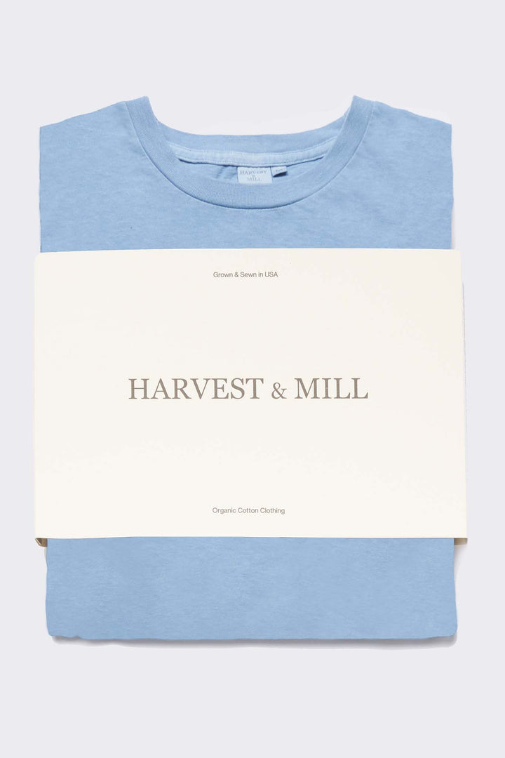 Indigo Dyed Light Blue Women's Organic Unisex Style Crew Tee