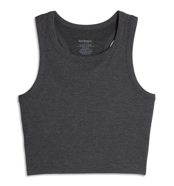Bamboo Rib Bra Top - Heather Gray