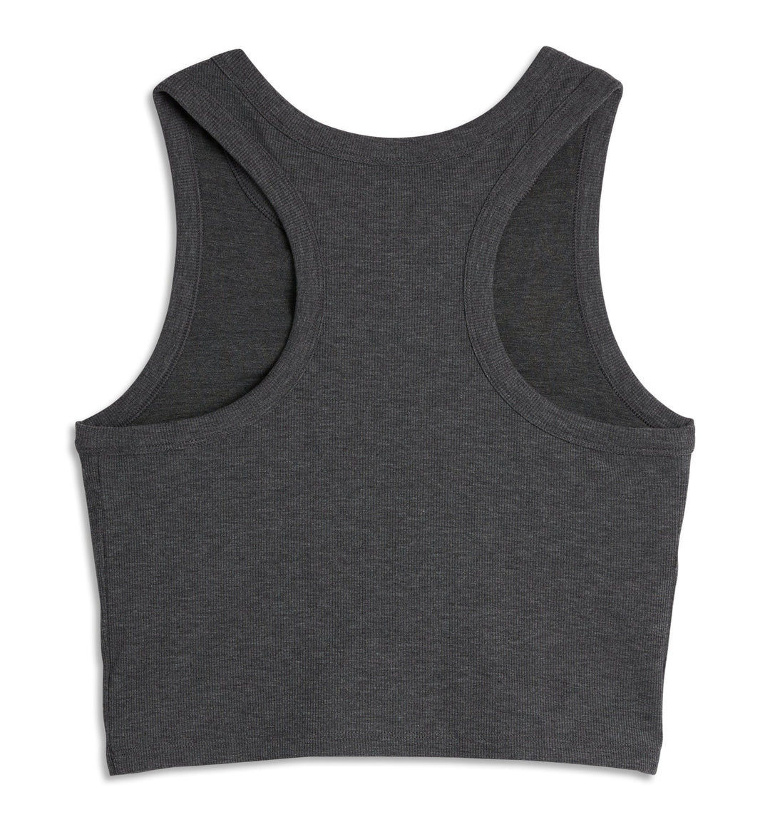Bamboo Rib Bra Top - Heather Gray