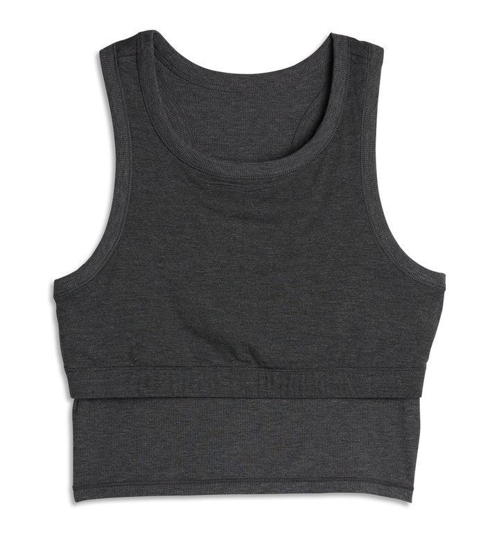Bamboo Rib Bra Top - Heather Gray