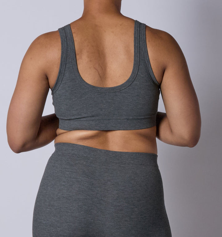 Bamboo Rib Essentials Soft Bra - Heather Gray