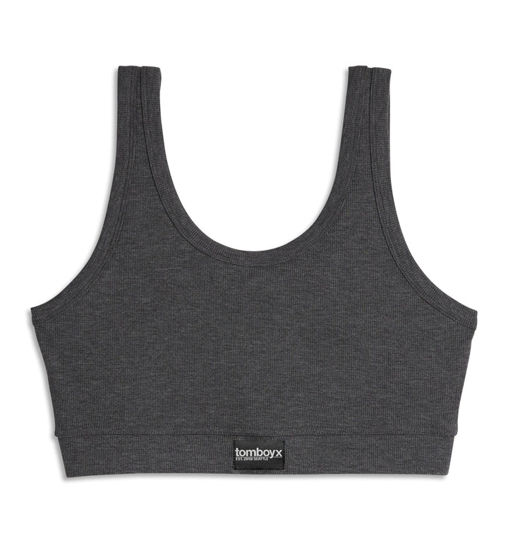 Bamboo Rib Essentials Soft Bra - Heather Gray