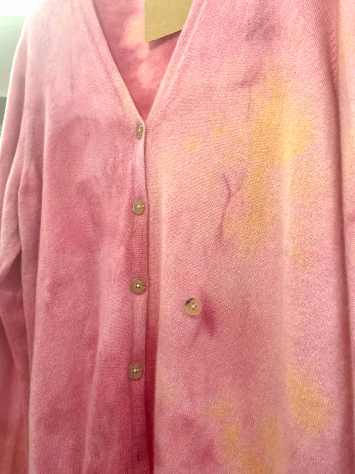 Geode, Botanically dyed 100% cashmere V neck cardigan