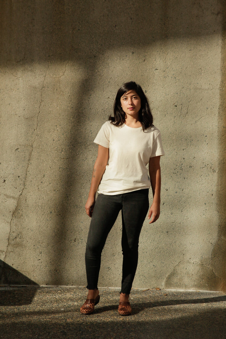 Women's Organic Crew Tee in Natural