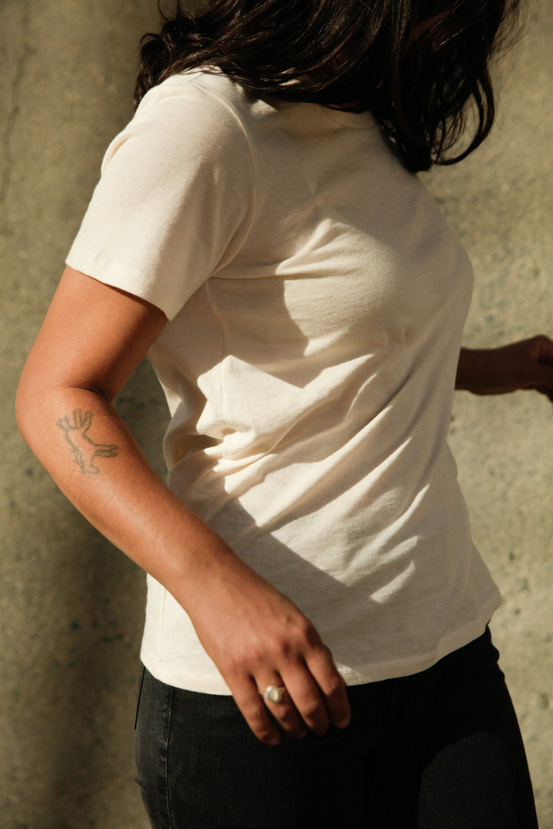 Women's Organic Crew Tee in Natural