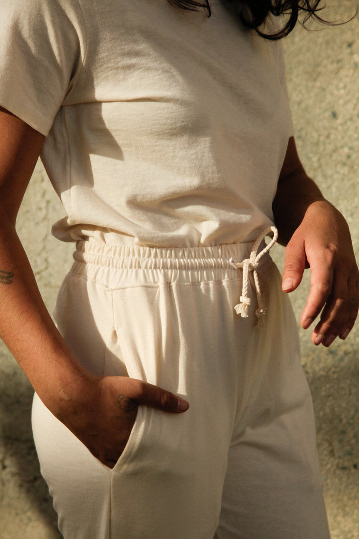 Women's Organic Jogger Pants in Natural