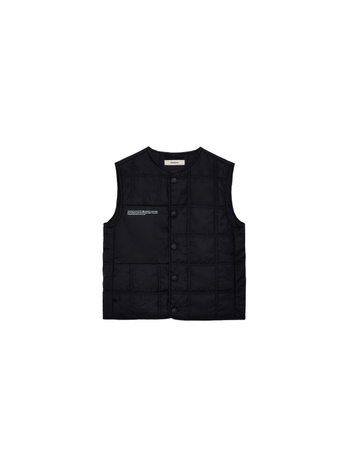 Kid’s Flower-Warmth Quilted Gilet—black