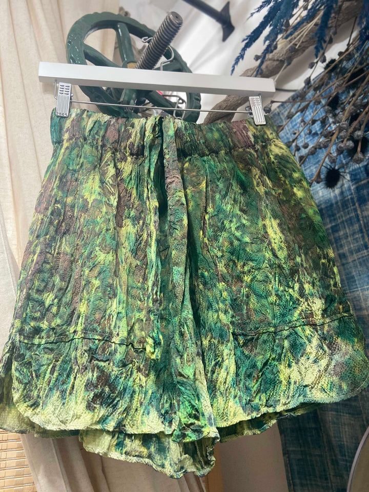 Langano Botanically printed silk shorts