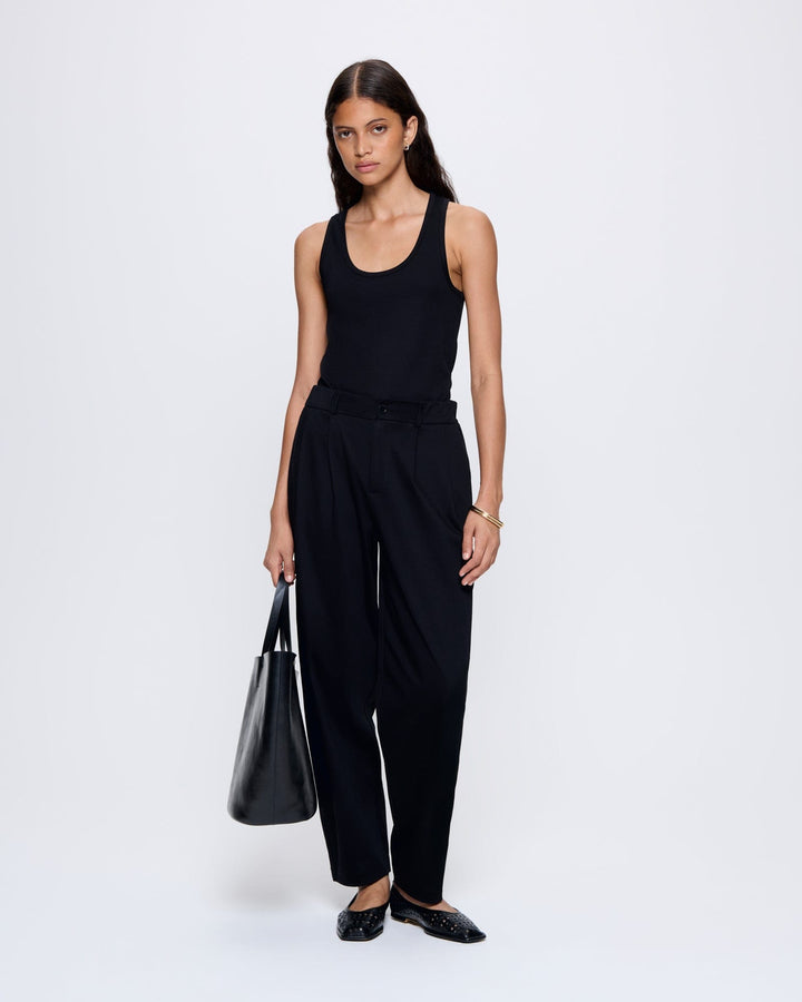 Womens Interlock Tank Top—Black