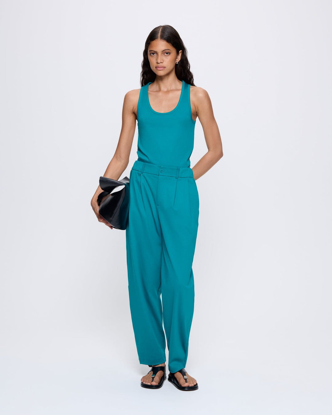 Womens Interlock Tank Top—Malachite Green