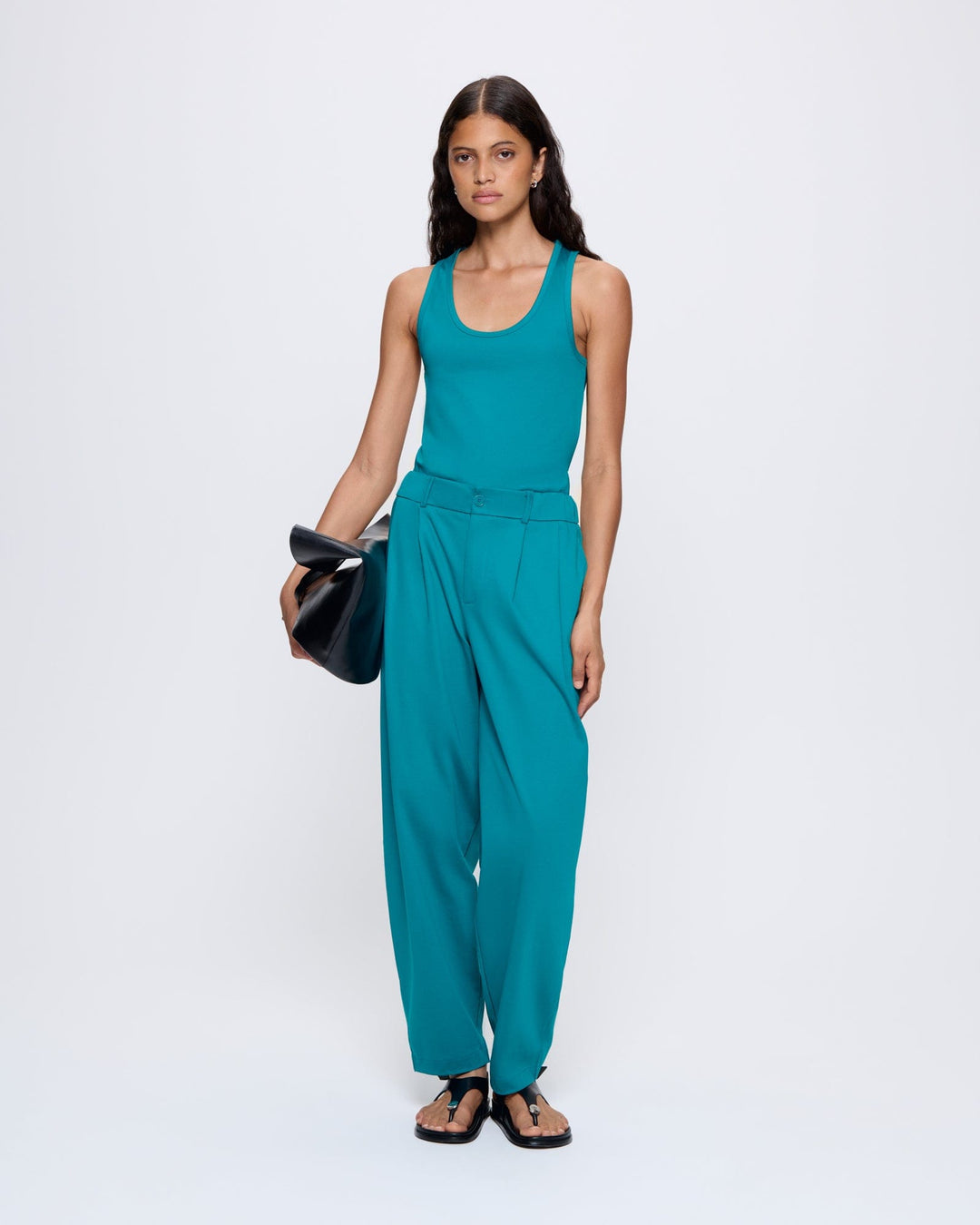 Womens  Interlock Trousers—Malachite Green