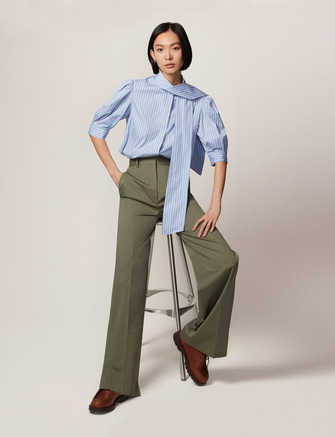 Short Sleeve Exaggerated Bow Blouse - Resale