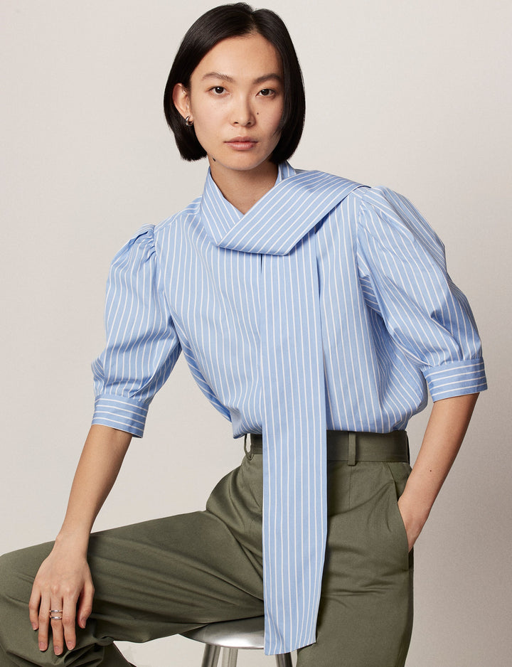 Short Sleeve Exaggerated Bow Blouse - Resale