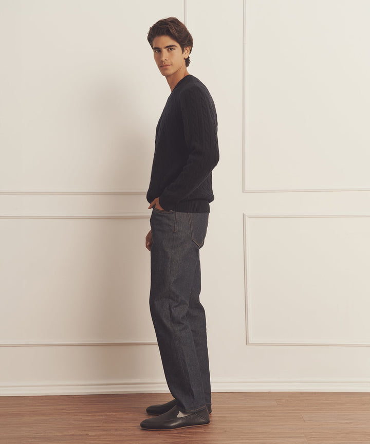 Luxe Cashmere Cable Crewneck