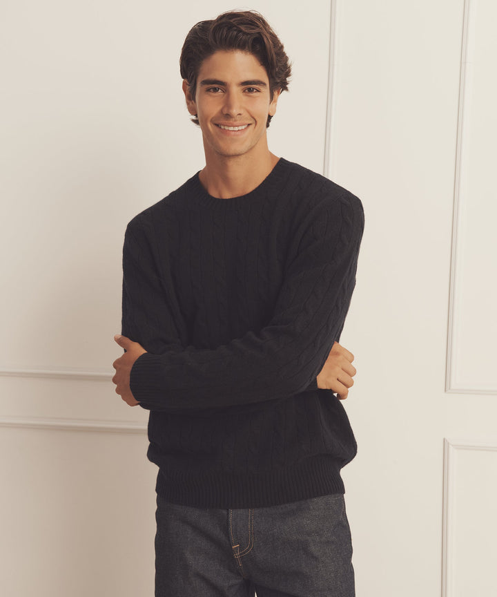 Luxe Cashmere Cable Crewneck