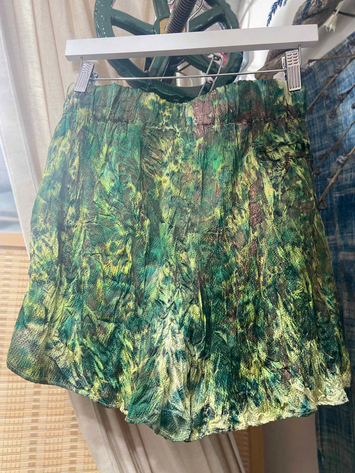 Langano Botanically printed silk shorts