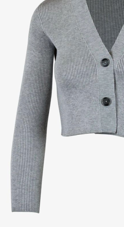 Konjit, cropped rib cardigan