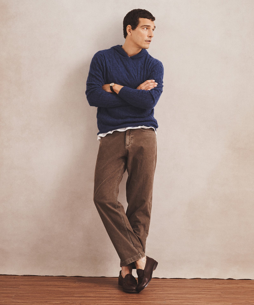 Lightweight Cashmere Cable Hoodie