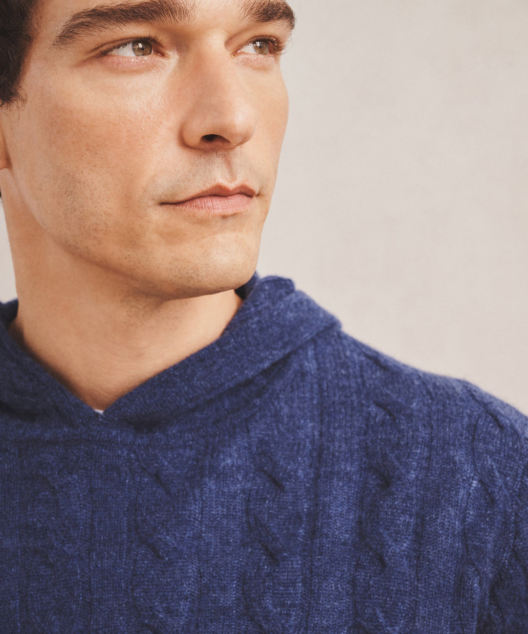 Lightweight Cashmere Cable Hoodie