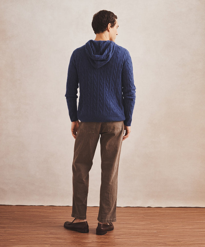 Lightweight Cashmere Cable Hoodie