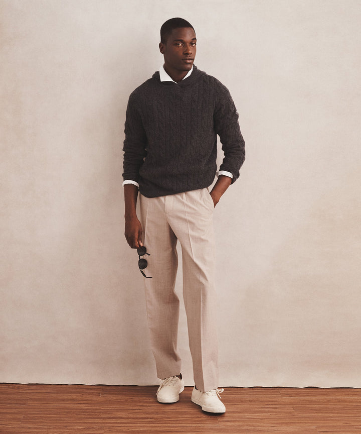 Lightweight Cashmere Cable Hoodie