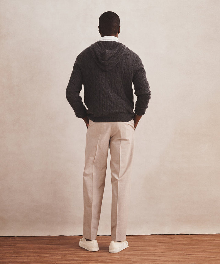 Lightweight Cashmere Cable Hoodie