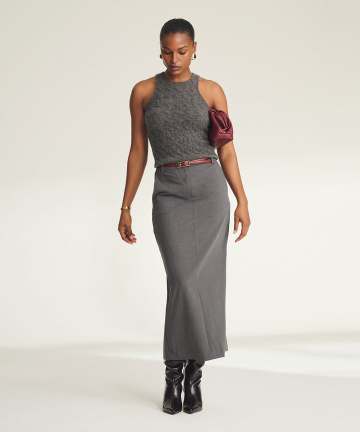 Lightweight Cashmere Cable Tank
