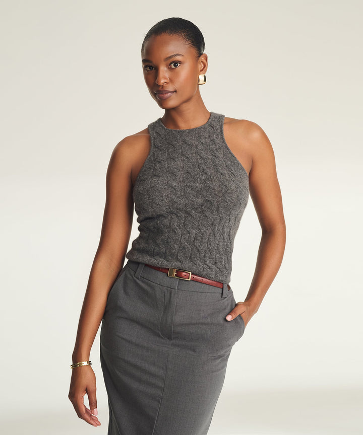 Lightweight Cashmere Cable Tank