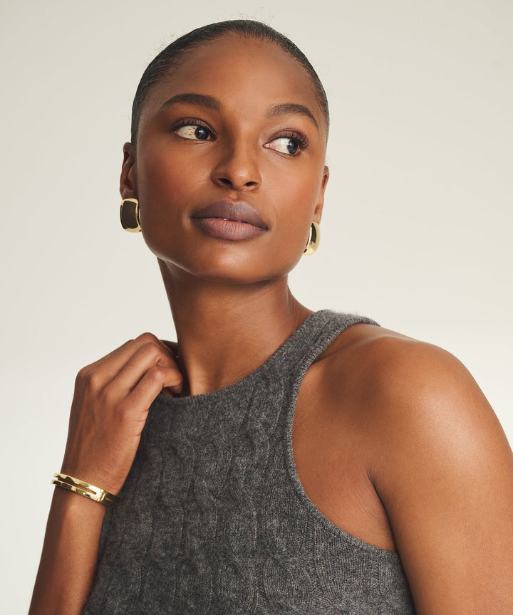 Lightweight Cashmere Cable Tank