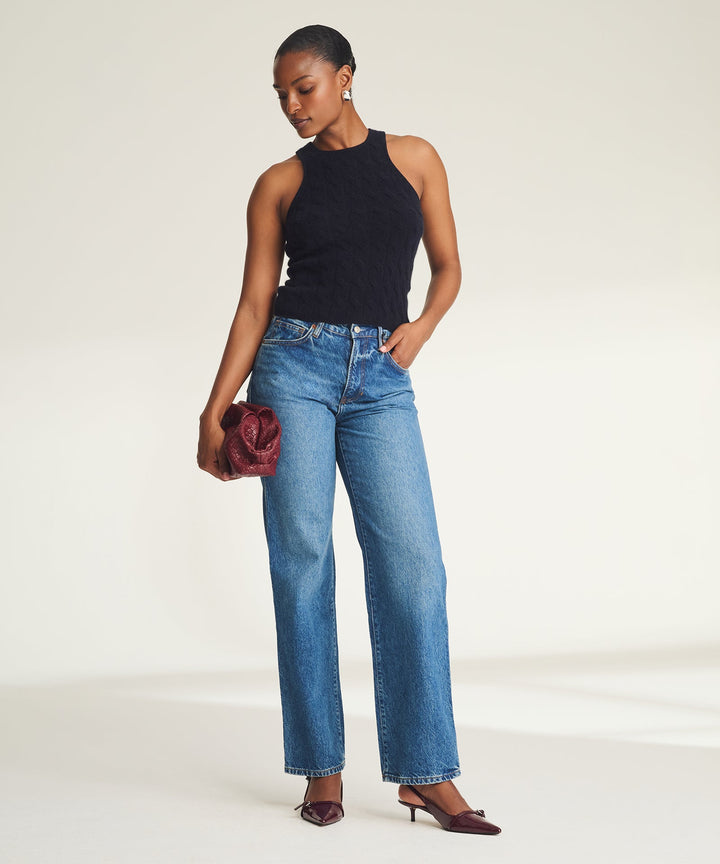 Lightweight Cashmere Cable Tank