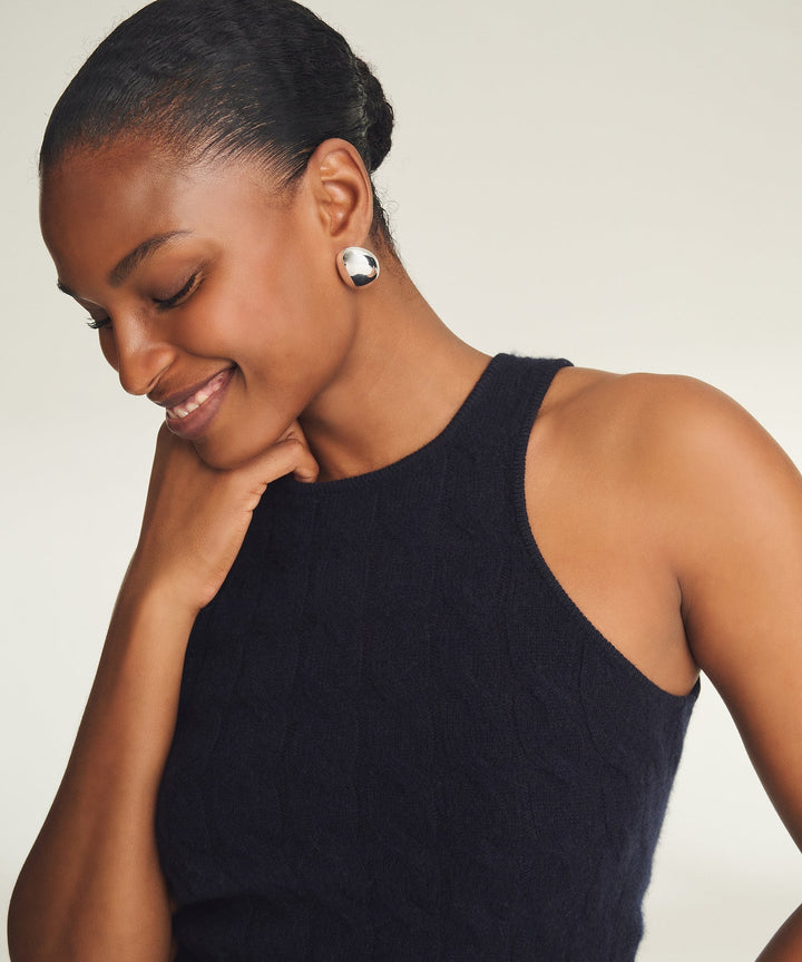 Lightweight Cashmere Cable Tank